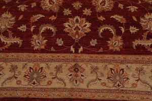 Chobi Peshawar Hand Knotted 100% Wool Oriental Area Rug Rusty Red 9' x 11'9" - Oriental Rug Of Houston