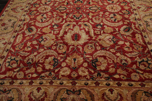 8'11" x 11'8" Hand Knotted Stone Wash Peshawar Vegetable Dyes Oriental Area Rug Rusty Red