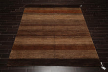 7'10" x 9'10" Hand Knotted Wool Gabbeh Ombre Modern Oriental Area Rug Brown - Oriental Rug Of Houston