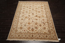 8x10 Ivory Light Gold Tan Color Hand Knotted Sino Persian Wool and Silk Traditional Oriental Rug