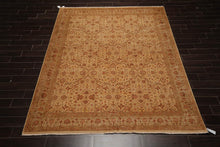 7' 10''x9' 9'' Tan Brown Coral Color Hand Knotted Persian 100% Wool Traditional Oriental Rug