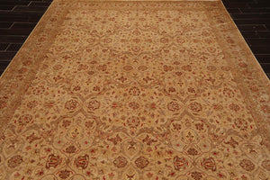 Hand Knotted Wool 16/18 Pak Persian 300 KPSI Oriental Area Rug Tan 7'10" x 9'9" - Oriental Rug Of Houston