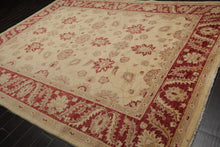 8'10" x 11'10" Hand Knotted Peshawar Stone wash Vegetable dyes Area Rug Camel - Oriental Rug Of Houston