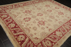 8'10" x 11'10" Hand Knotted Peshawar Stone wash Vegetable dyes Area Rug Camel - Oriental Rug Of Houston