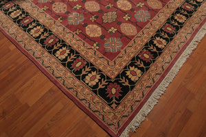 8’10" x 11’9" Rare Romanian Oushak Hand Knotted Wool Oriental Area Rug