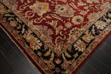 8'6" x 11'7" Hand Knotted Peshawar Stone wash Vegetable dyes 100% Wool Area Rug Rusty Red
