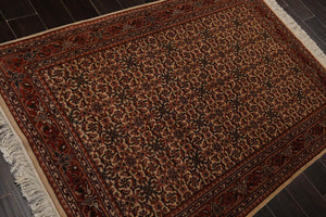 4'1" x 5'11" Hand Knotted 100% Wool Traditional Oriental Area Rug Beige - Oriental Rug Of Houston