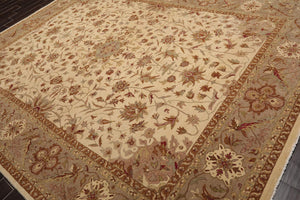 9'2'' x 11'11'' Hand Knotted Wool Peshawar Traditional Oriental Area Rug Beige