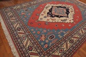 Seraapi Romanian Hand Knotted Wool Traditional Area Rug Coral 8’10" x 12’1" - Oriental Rug Of Houston