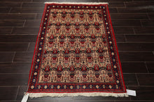 3'7" x 4'11" Hand Knotted 100% Wool Abadeh Traditional Oriental Area Rug Beige
