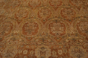 8'11'' x 11'9" Hand Knotted 100% Wool Damask Oriental Area Rug Gold - Oriental Rug Of Houston