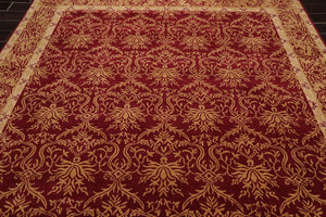 8' x 10' Hand Knotted Tibetan 100% Wool Damask Oriental Area Rug Red
