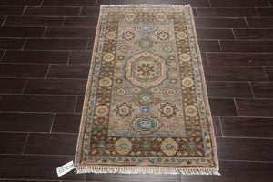 3'x5' Hand Knotted Turkish Oushak 100% Wool Traditional Oriental Area Rug Gray,Brown Color - Oriental Rug Of Houston
