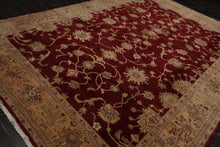 8'10" x 12'4" Hand Knotted Peshawar Stone wash Vegetable dyes Wool Area Rug Wine - Oriental Rug Of Houston