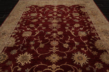 8'10" x 12'4" Hand Knotted Peshawar Stone wash Vegetable dyes Wool Area Rug Wine - Oriental Rug Of Houston