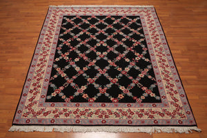 7' 10"x9' 8'' Aubusson Savonnerie  Wool  Oriental Area Persian Rug