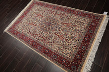 4' x 6'2" Hand Knotted 100% Wool 16/18 Pak Persian 300 KPSI Area Rug Cream - Oriental Rug Of Houston