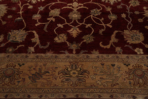 8'10" x 12'4" Hand Knotted Peshawar Stone wash Vegetable dyes Wool Area Rug Wine - Oriental Rug Of Houston