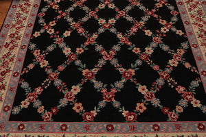 7' 10"x9' 8'' Aubusson Savonnerie Wool Oriental Area Persian Rug - Oriental Rug Of Houston