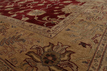 8'10" x 12'4" Hand Knotted Peshawar Stone wash Vegetable dyes Wool Area Rug Wine - Oriental Rug Of Houston