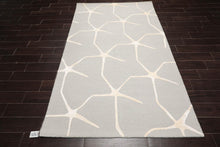 5' x8' Hand Tufted Hand Made 100% Wool Designer Modern & Contemporary Oriental Area Rug Gray,Ivory Color - Oriental Rug Of Houston