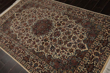 4'7" x 5'7"' Hand Knotted 100% Wool 300 KPSI Pak Persian Area Rug Ivory, Taupe - Oriental Rug Of Houston