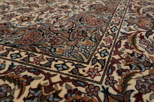 4'7" x 5'7"' Hand Knotted 100% Wool 300 KPSI Pak Persian Area Rug Ivory, Taupe - Oriental Rug Of Houston