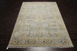 9x12 Hand Knotted Oushak 100% Wool Oushak Transitional Oriental Area Rug Gray,Beige Color - Oriental Rug Of Houston