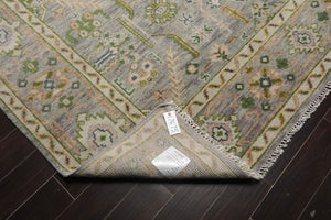 9x12 Hand Knotted Oushak 100% Wool Oushak Transitional Oriental Area Rug Gray,Beige Color - Oriental Rug Of Houston