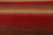 9' x 11'9" Hand Knotted Tibetan Wool Stripes Modern Oriental Area Rug Brown - Oriental Rug Of Houston