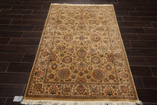 4'1" x 5'11" Hand Knotted 100% Wool 16/18 Pak Persian 300 KPSI Area Rug Tan - Oriental Rug Of Houston