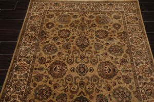 4'1" x 5'11" Hand Knotted 100% Wool 16/18 Pak Persian 300 KPSI Area Rug Tan - Oriental Rug Of Houston