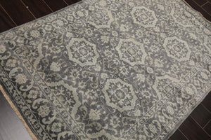 4'x5'10" Hand Knotted 100% Wool Transitional Oriental Area Rug Tone on Tone Gray - Oriental Rug Of Houston