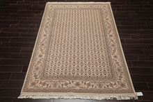 5'10" x 8'9" Hand Knotted Wool & Silk Traditional Oriental Area Rug Cream, Gray - Oriental Rug Of Houston