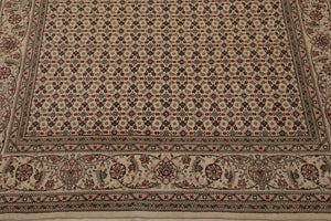 5'10" x 8'9" Hand Knotted Wool & Silk Traditional Oriental Area Rug Cream, Gray - Oriental Rug Of Houston