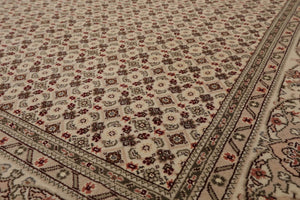 5'10" x 8'9" Hand Knotted Wool & Silk Traditional Oriental Area Rug Cream, Gray - Oriental Rug Of Houston