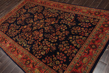 5'9" x 9'2" Hand Knotted 100% Wool Traditional Sarouk Oriental Area Rug Navy - Oriental Rug Of Houston