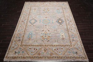 9x12 Hand Knotted Oushak 100% Wool Oushak Transitional Oriental Area Rug Taupe, Beige Color - Oriental Rug Of Houston