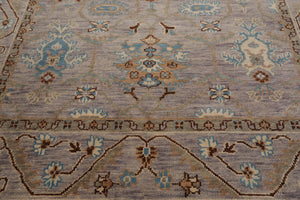 9x12 Hand Knotted Oushak 100% Wool Oushak Transitional Oriental Area Rug Taupe, Beige Color - Oriental Rug Of Houston