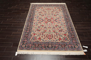 6'1" x 9'3" Hand Knotted 100% Wool Quum 16/18 Pak Persian 300 KPSI Area Rug Ivory - Oriental Rug Of Houston