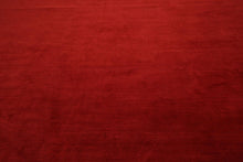 9'1" x 11'11" Hand Knotted Tibetan Wool Ribbed Designer Oriental Area Rug Red