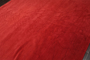 8'x9'10" Hand Knotted Tibetan Wool & Silk Designer Modern Oriental Area Rug Red - Oriental Rug Of Houston