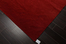 8'x9'10" Hand Knotted Tibetan Wool & Silk Designer Modern Oriental Area Rug Red
