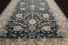9'x12' Hand Knotted Oushak 100% Wool Transitional Oriental Area Rug Grayish Blue, Faded Peach Color - Oriental Rug Of Houston