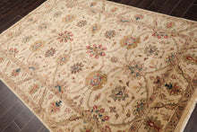 5'11" x 8'9" Hand Knotted 100% Wool Traditional Agra Oriental Area Rug Beige