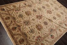 5'11" x 8'9" Hand Knotted 100% Wool Traditional Agra Oriental Area Rug Beige - Oriental Rug Of Houston