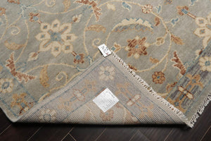 9'x12' Hand Knotted Oushak 100% Wool Transitional Oriental Area Rug Gray, Ivory Color - Oriental Rug Of Houston