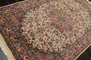 4'7" x 7'2" Hand Knotted Wool 16/18 PakPersian 300 KPSI Area Rug Ivory - Oriental Rug Of Houston