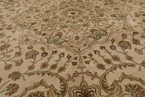 6'2" x 8'10" Hand Knotted 100% Silk Traditional 250 KPSI Oriental Area Rug Beige