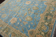 9'x12' Hand Knotted Oushak 100% Wool Transitional Oriental Area Rug Aqua, Sage Color - Oriental Rug Of Houston
